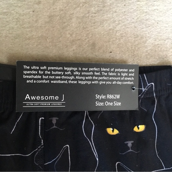 NWT Lularoe Nightmare Before Christmas Leggings NWT Awesome J Black Cat Legging - Picture 8 of 9